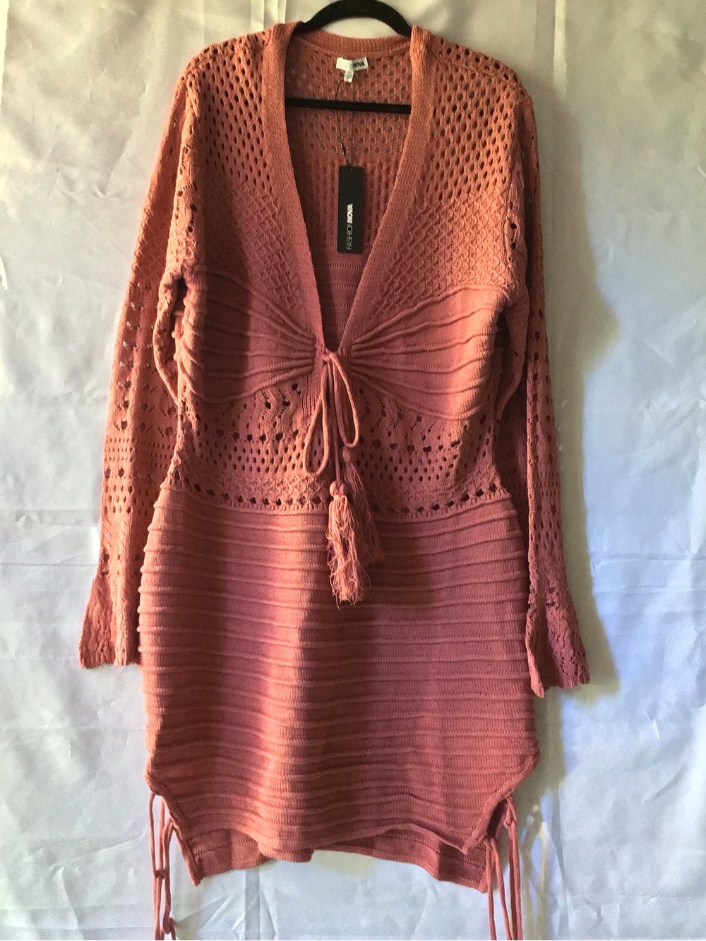 62 Fashion Nova Dusty Rose Long Sleeve Knit Dress